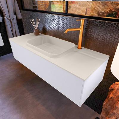 Badkamermeubelset Mondiaz Erin 120 cm met 1 Lade met RIDGE Wastafel Midden Linen met 1 kraangat Greeploos Mat Cale Badkamermeubelset Mondiaz Erin 120 cm met 1 Lade met RIDGE Wastafel Midden Linen met 1 kraangat Greeploos Mat Cale