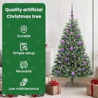 VidaXL Kunstmatige inklapbare kerstboom groen 120 cm pvc en metaal - thumbnail