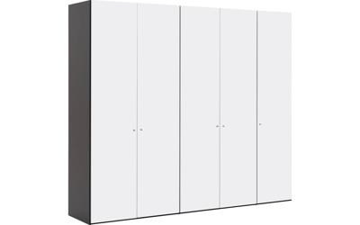 Goossens Kledingkast Easy Storage Ddk, Kledingkast 253 cm breed, 220 cm hoog, 5x glas draaideur