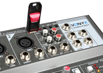 Vonyx VMM-F401 4-kanaals mixer met USB & MP3-speler