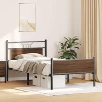 Bedframe zonder matras 107x203 cm spaanplaat bruin eikenkleurig - thumbnail