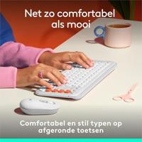 Logitech POP ICON KEYS draadloos Bluetooth-toetsenbord, comfortabel typen, programmeerbare toetsen, eenvoudig schakelen tussen maximaal 3 apparaten, voor laptop, tablet, pc, US INT'L QWERTY - Wit - thumbnail