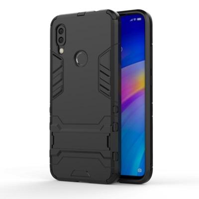 Schokbestendige PC + TPU Case voor Xiaomi Redmi 7 met houder (zwart)