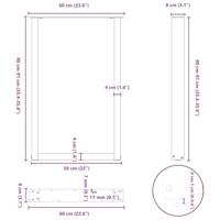 Bartafelpoten 2 st U-vormig 60x(90-91) cm staal zwart - thumbnail