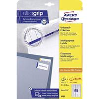 Avery-Zweckform 6121 38 x 21.2 mm Papier Wit 1950 stuk(s) Permanent hechtend Universele etiketten Inkt, Laser, Kopie 30 vel DIN A4 - thumbnail