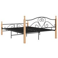 Bedframe met hoofdeinde zonder matras 140x200 cm metaal zwart - thumbnail