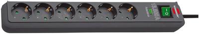 Brennenstuhl Eco-Line 13500A +surge protection 6x stekkerdoos