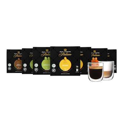 Proefpakket Gran Maestro Italiano Dolce Gusto compatible - 112 kopjes Proefpakket Gran Maestro Italiano Dolce Gusto compatible - 112 kopjes