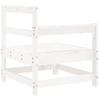 Tuinhoekbanken 2 st massief grenenhout wit - thumbnail