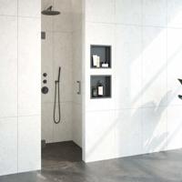 BRAUER Void nisdeur helder glas 60x200 omkeerbaar incl. glascoating PVD gunmetal geborsteld GS-VON1H60200GM - thumbnail