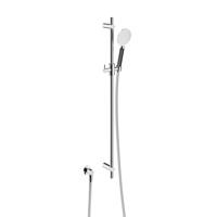 Hotbath Cobber glijstang 90cm met wandaansluitbocht 150cm doucheslang en ronde handdouche nikkel glans M308NI - thumbnail