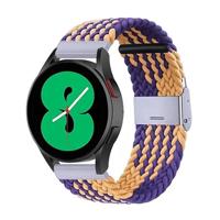 By Qubix - Compatible met Garmin Venu/Sq / Sq2 / 2 plus - Braided nylon bandje - Oker/paars - Compatible Garmin bandje - Bandbreedte: 20mm - thumbnail