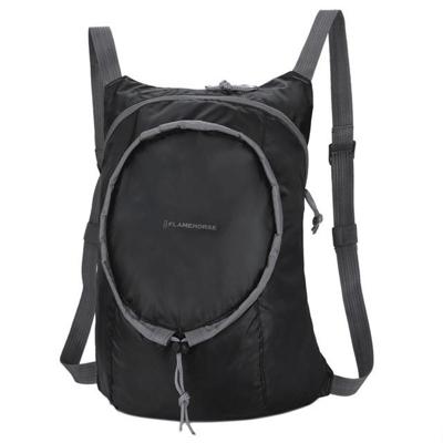 Nylon waterdichte opvouwbare rugzak vrouwen mannen reizen Portable comfort lichtgewicht opslag vouwen tas (zwart)