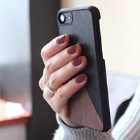 Woodcessories EcoSplit mobiele telefoon behuizingen 11,9 cm (4.7") Hoes Zwart, Walnoot - thumbnail