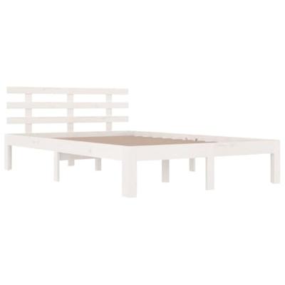 Bedframe massief hout wit 120x190 cm