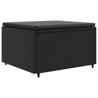 8-delige Loungeset met kussens poly rattan zwart - thumbnail