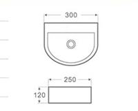 Saqu Side Fontein halfrond zonder kraangat 30x25x12 cm Wit - thumbnail