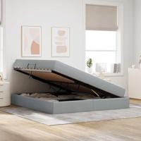 Opbergbed met matras Lichtgrijs 160 x 200 cm Polyester - thumbnail