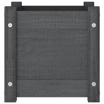 VidaXL Plantenbakken 2 st 31x31x31 cm massief grenenhout grijs