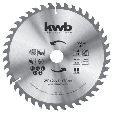 kwb 589359 Cirkelzaagblad 250 x 30 mm 1 stuk(s)
