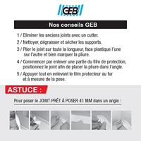 Kant-en-klare voeg - GEB - Breedte 41 mm x 3,35 m - Wit - thumbnail