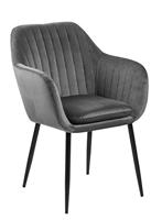 Sohome Eetkamerstoel 'Albin' Velvet, kleur Donkergrijs - thumbnail