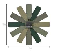 TFA Dostmann 60.3020.04 Wandklok Kwarts 400 mm x 37 mm x 400 mm Groen, Olijf, Bosgroen Slepend uurwerk (geluidsloos) - thumbnail