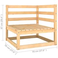 2-delige Loungeset met kussens massief grenenhout - thumbnail