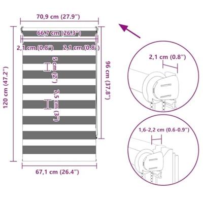 VidaXL Duo rolgordijn 70x120cm zwart