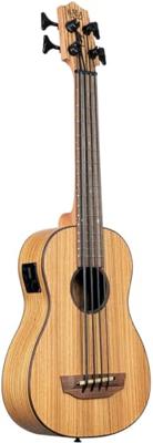 Kala U-Bass Zebrawood Fretted bas ukelele met gigbag