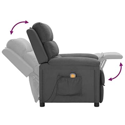 Massagestoel stof donkergrijs - thumbnail