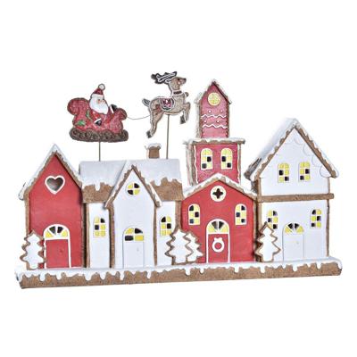 Kerstversiering DKD Home Decor Huis Wit Rood Hars 41 x 7,5 x 27 cm Kerstversiering DKD Home Decor Huis Wit Rood Hars 41 x 7,5 x 27 cm