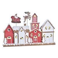 Kerstversiering DKD Home Decor Huis Wit Rood Hars 41 x 7,5 x 27 cm - thumbnail