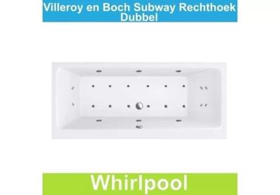 Ligbad Villeroy & Boch Subway 180x80 cm met Balboa Whirlpool systeem Dubbel Riho