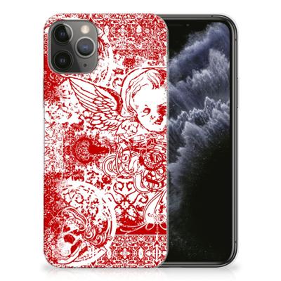 Silicone Back Case Apple iPhone 11 Pro Angel Skull Rood