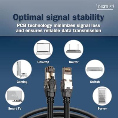 Digitus DK-1843-050 RJ45 Netwerkkabel, patchkabel CAT 8.1 S/FTP 5 m Zwart Kleurcodering, Afgeschermd, Meerdradig, Met anti-kniktule 1 stuk(s) Digitus DK-1843-050 RJ45 Netwerkkabel, patchkabel CAT 8.1 S/FTP 5 m Zwart Kleurcodering, Afgeschermd, Meerdradig, Met anti-kniktule 1 stuk(s)