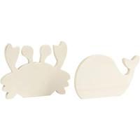 Creativ Company Houten zeedieren krab en walvis, 2st. - thumbnail