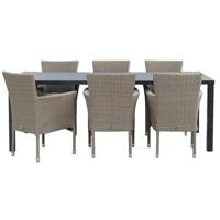 Le Sud tuinset stapelstoel Verona Limousin - grijs - 7-delig - thumbnail