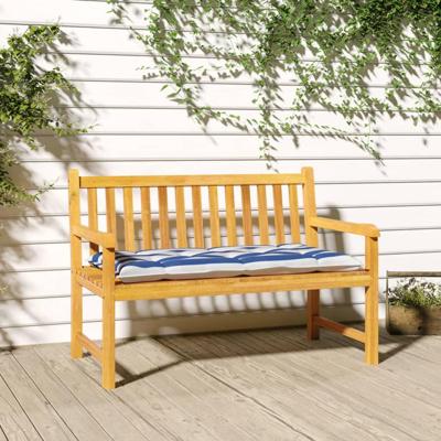 VidaXL Tuinbankkussen 100x50x7 cm stof gestreept wit en blauw