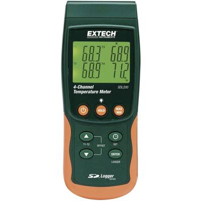 Extech SDL200 Temperatuurmeter -199 - +1700 °C Sensortype K, J, T, E, R, S, Pt100 Datalogger-functie Extech SDL200 Temperatuurmeter -199 - +1700 °C Sensortype K, J, T, E, R, S, Pt100 Datalogger-functie