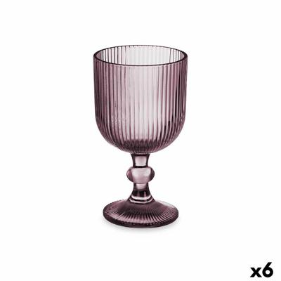 Wijnglas Vivalto Roze Glas 260 ml Strepen (6 Stuks)