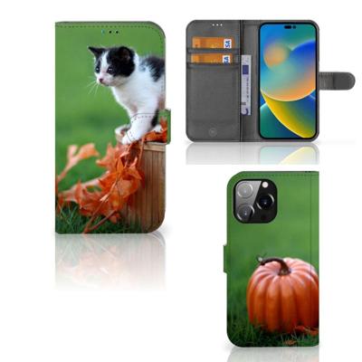 iPhone 14 Pro Max | Telefoonhoesje | Met pasjeshouder | Kitten