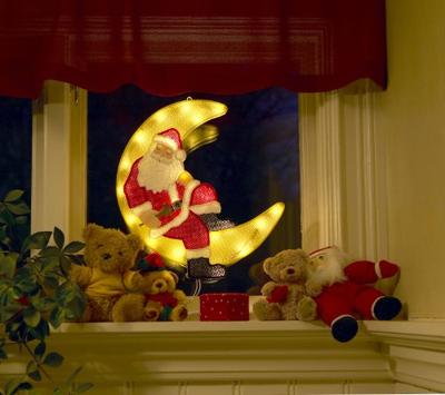 Raamsilhouet Kerstman 20 LED 36x39cm