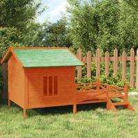 VidaXL Hondenhok 159x120x88,5 cm massief grenenhout bruin - thumbnail