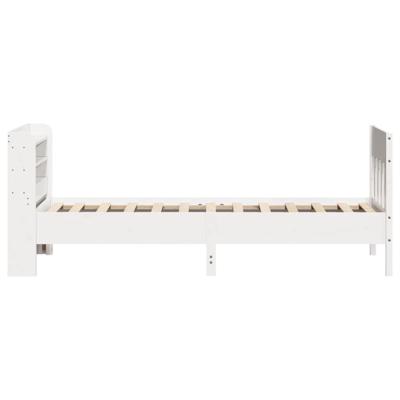 Bedframe zonder matras massief grenenhout wit 140x200 cm
