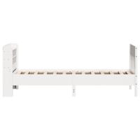 Bedframe zonder matras massief grenenhout wit 140x200 cm - thumbnail