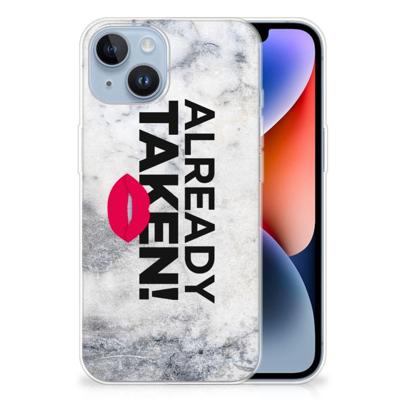 Apple iPhone 14 | Siliconen hoesje | met naam Already Taken White