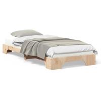 Bedframe met opslag Bruin 80 x 220 cm Massief grenenhout - thumbnail