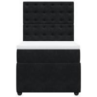 Boxspring met matras fluweel zwart 140x190 cm - thumbnail