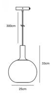 Hanglamp glas Nordlux &apos;Alton 25&apos; zwart smoke E27 fitting 250mm - thumbnail